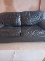 Leather double sofa bed