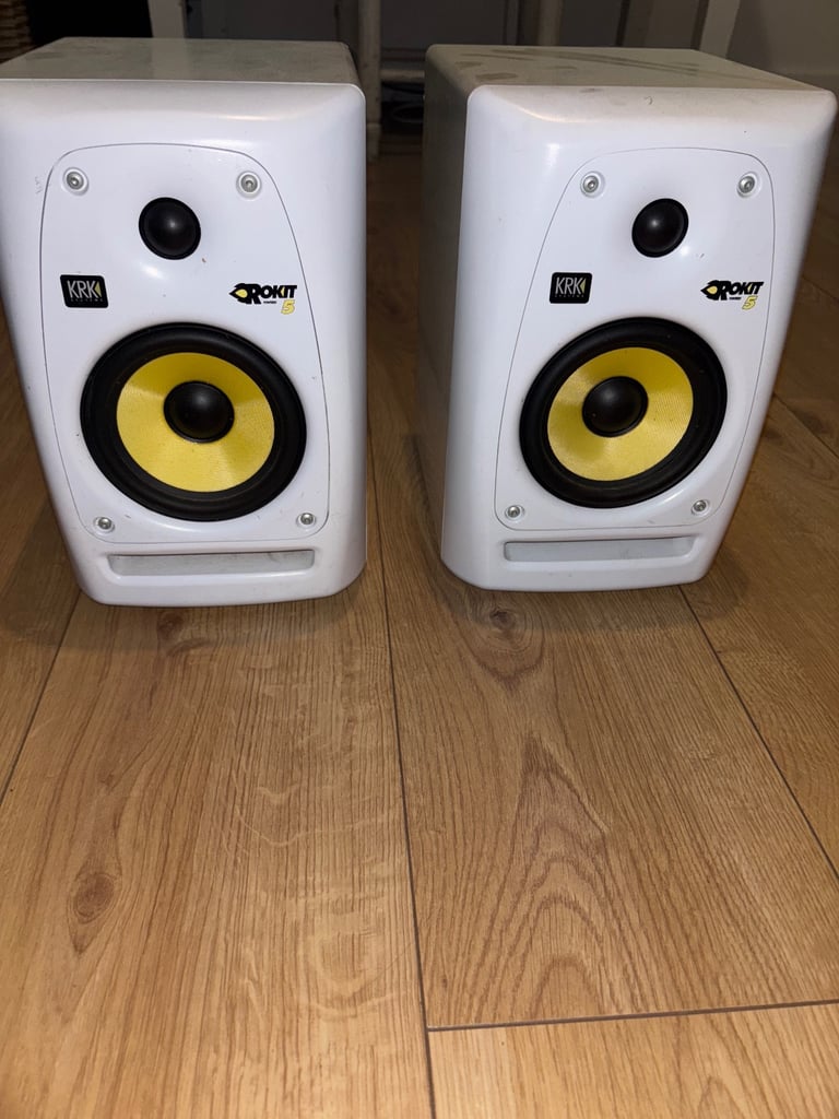 image for KRK Rokit 5 G3 WHITE limited edition Powered Monitor SPEAKERS X 2 ( Pair) RP5G3