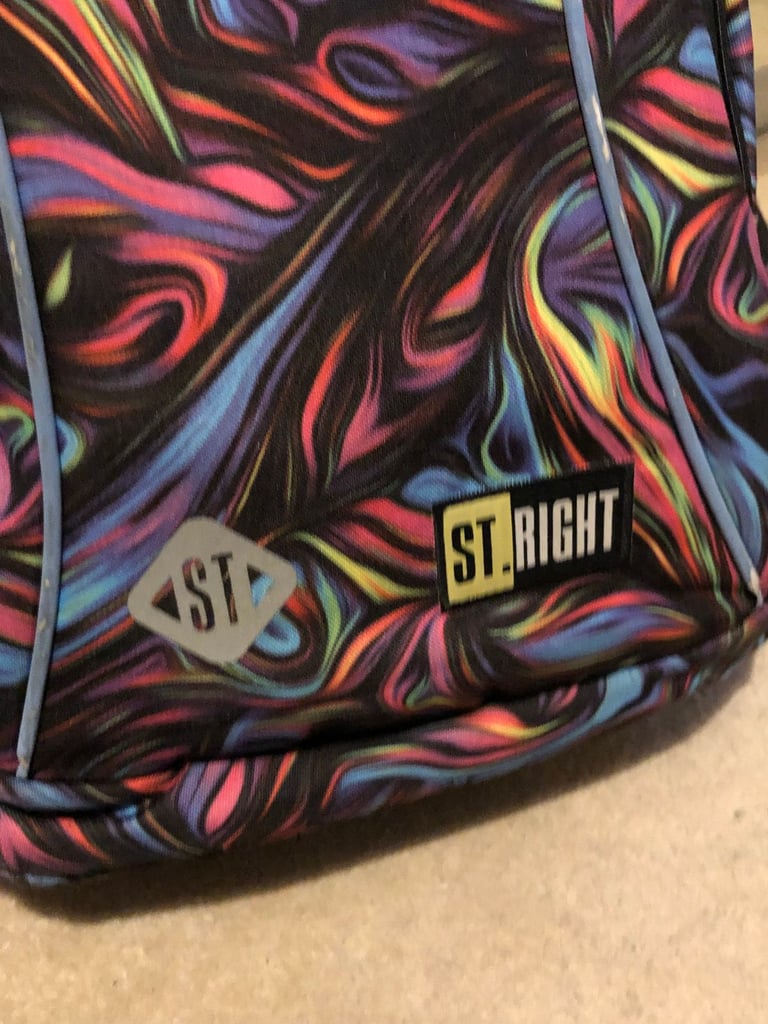 St. Right Girl Mosaic School Backpack Cat Tote Bag Crossbody Bag