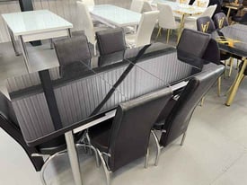 Brand New Extendable Dining Table With Chairs For Sale - 4\6 Chairs