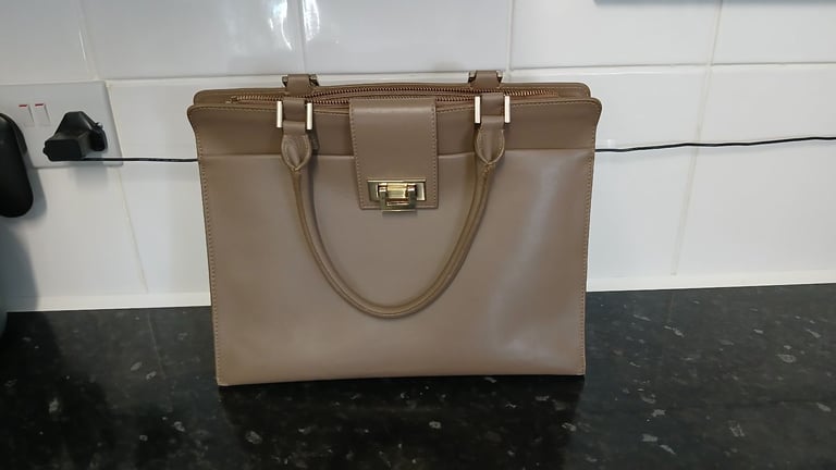 image for Hobbs London 100% Leather Handbag Neutral Light Brown. Used item, good condition.