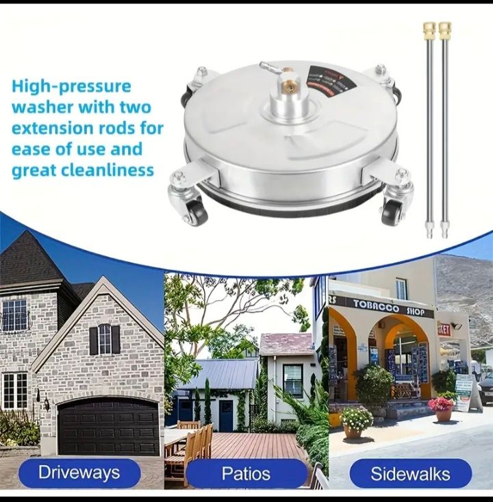 1/4 4000 psi Stainless Steel Pressure Washer surface patio rotary jet Wheels 14 inch quick connect