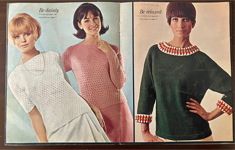Vintage 1966 knitting pattern leaflet