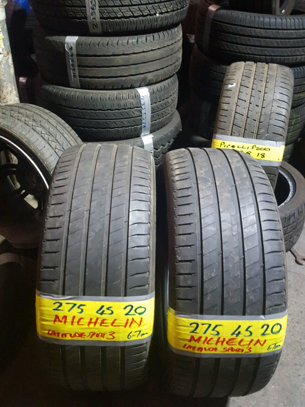 MATCHING PAIR 275 45 20 MICHELIN TYRES £140 PAIR FITD N BAL 7dys