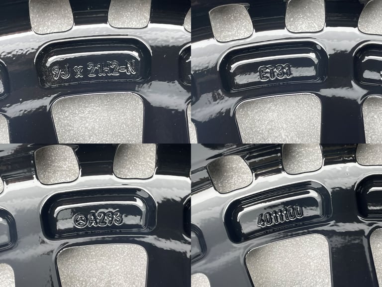 Genuine 21” Mercedes AMG EQC Staggered Alloy Wheels Refurbished Black Polished A2934011000 & 4011100