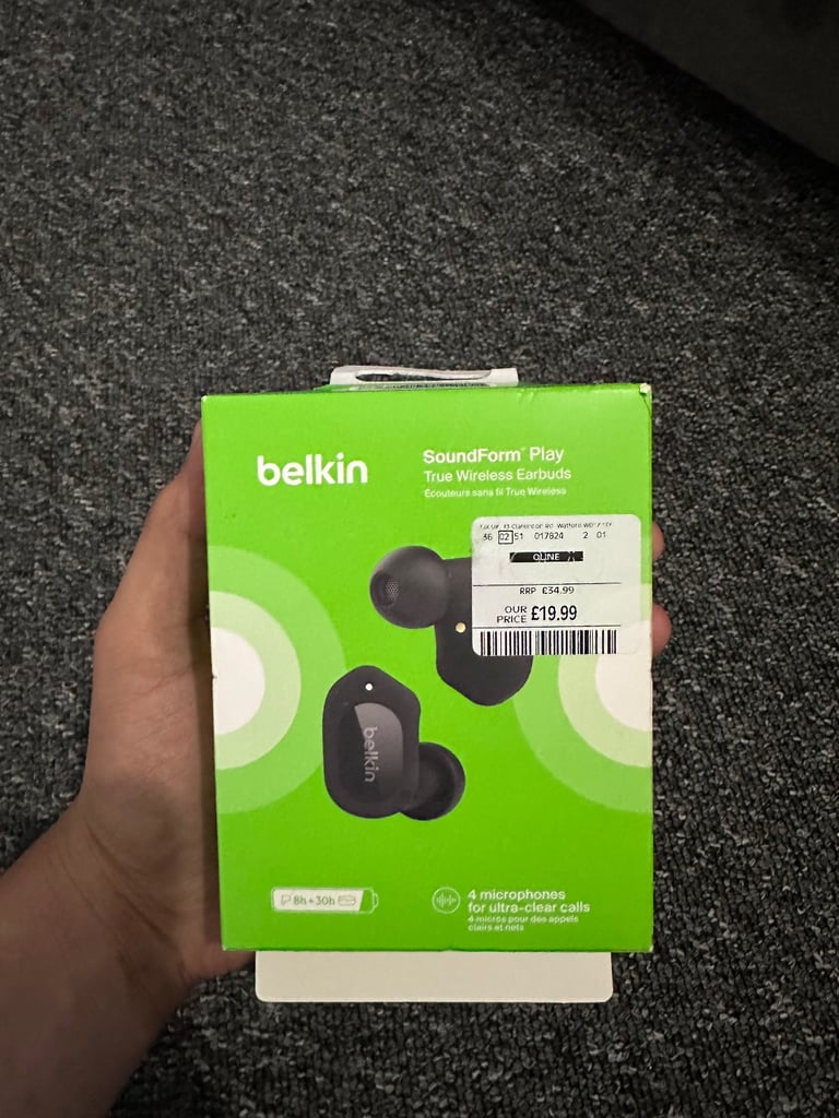 Belkin SoundForm Play True Wireless Earbuds – Brand New (€17.99)
