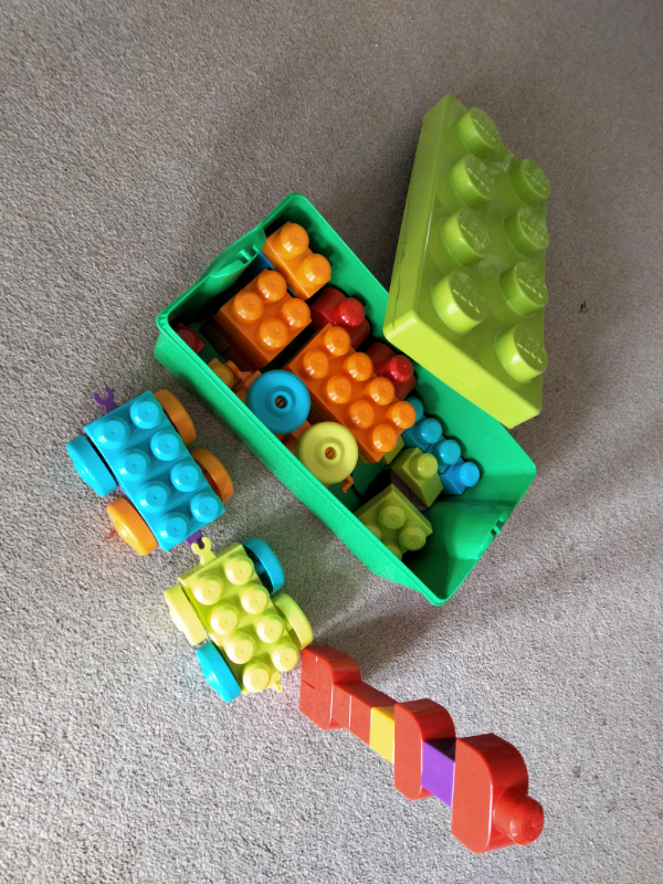 Box of Lego pieces