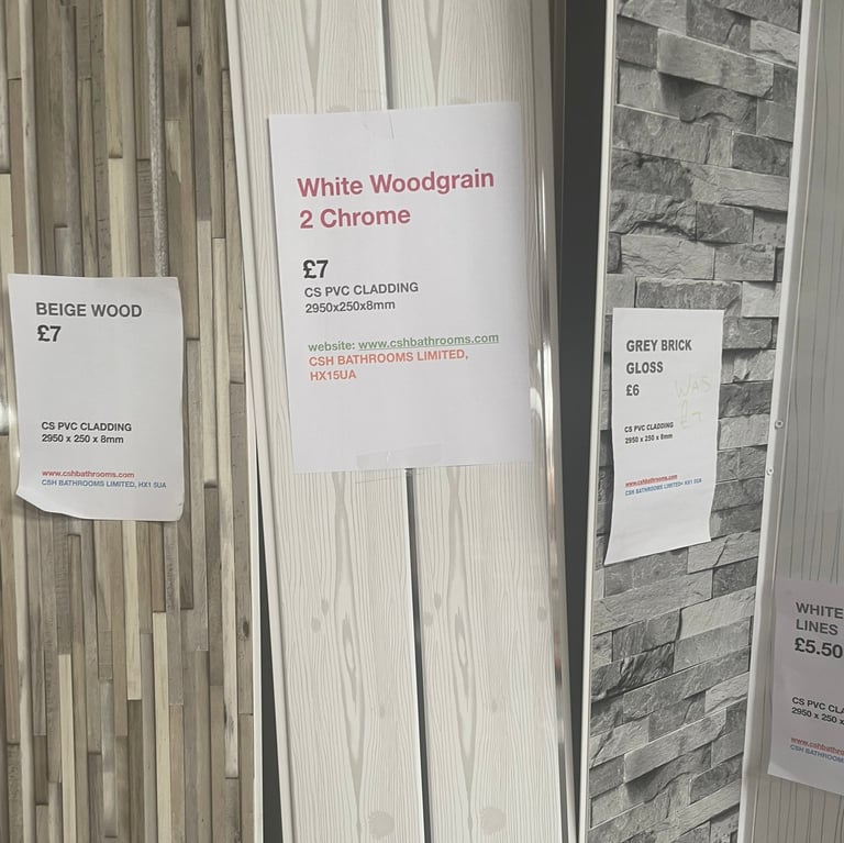 PVC Cladding 2950x250x8mm, wall & ceiling wetwall bathrooms cladding