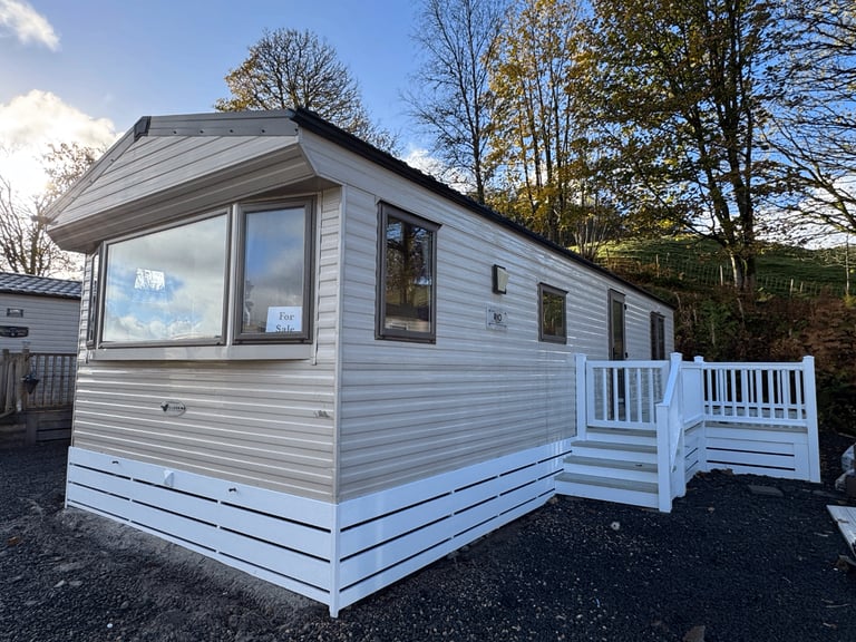 2012 Willerby Rio Gold 2 Bed DG&CH static caravan for sale with new plastic decking 