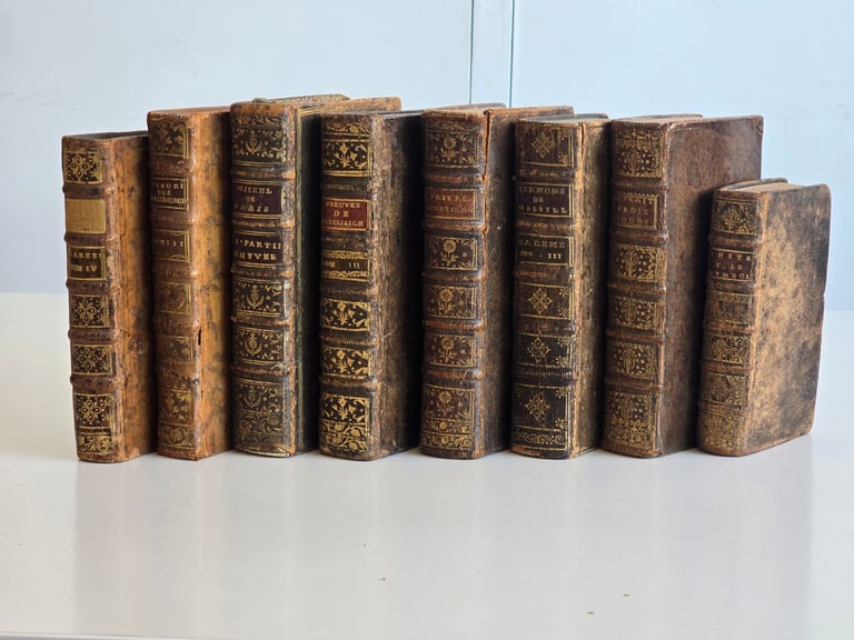 1700s Antique Collector's Georgian Era French Leatherbound Books £40/Each  200 Years Old