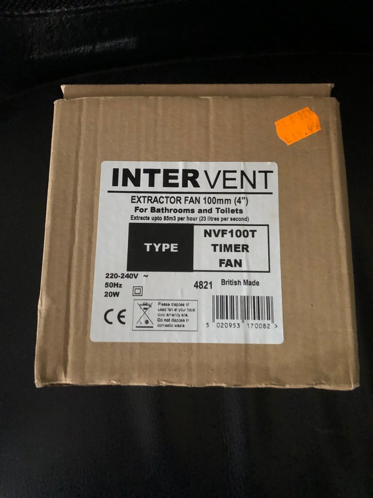 Intervent extractor fan timer fan 100mm NVF100T white