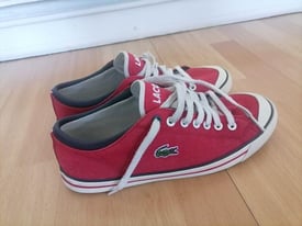 image for LACOSTE Classic Canvas Red Trainers Pumps. Size : UK 6.5. EU 40
