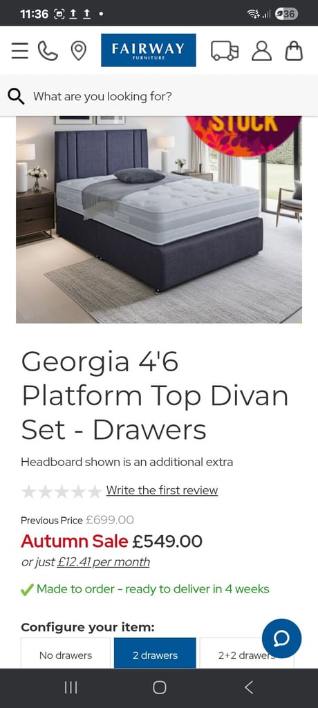4'6 DOUBLE BED ( AS NEW)