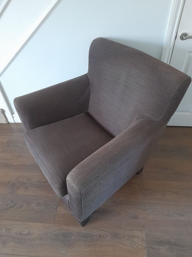 Large Ikea EKENAS Dark Brown Fabric Armchair . 