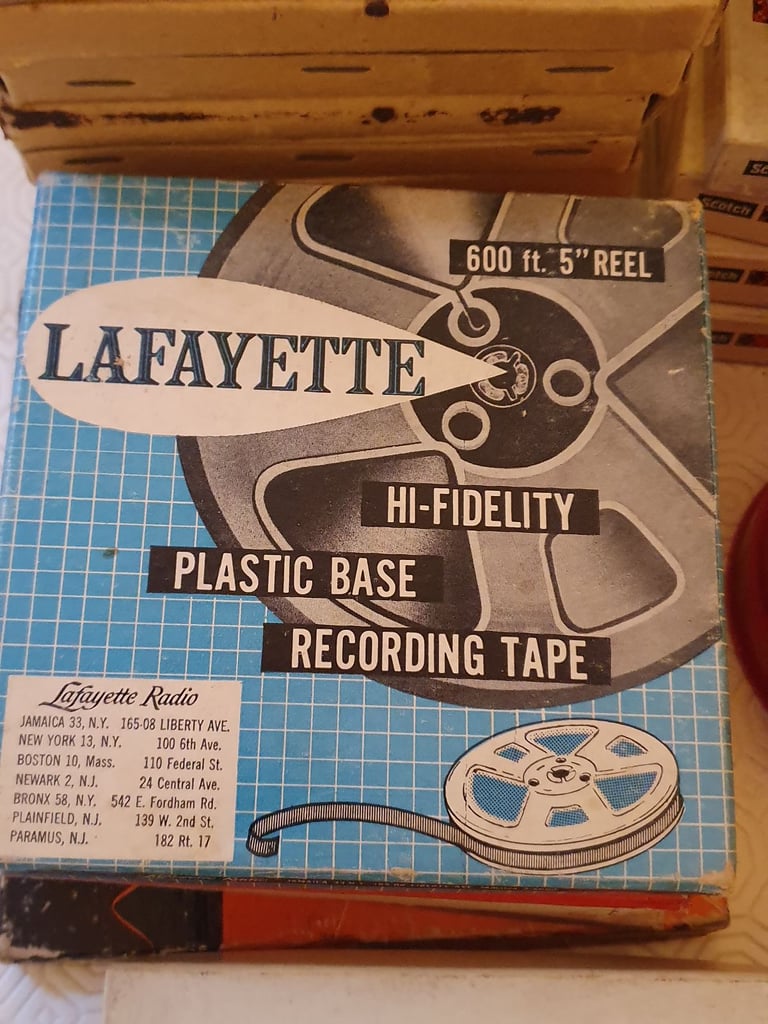 Mixed 24 + Reel to Real audio tapes, some boxed+empty spools in +outofboxes?