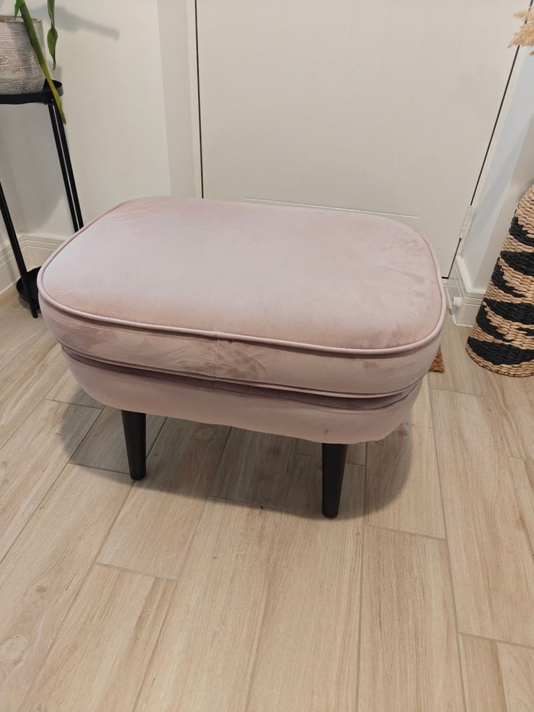 image for Dusky pink footstool or dressing table stool 