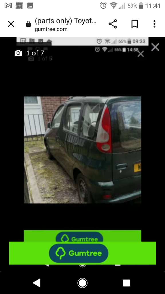 Toyota yaris verso mpv (spares) (2000-2006)