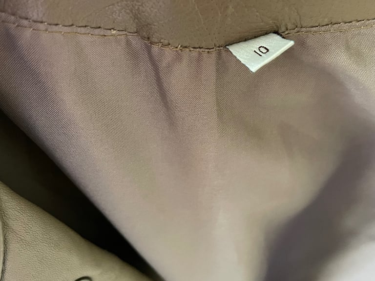 Ladies Vintage Taupe Coloured Leather Jacket
