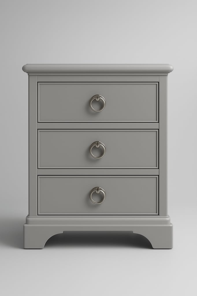 LAURA ASHLEY GABRIELLE 3 DRAWER BEDSIDE CHEST - DOVE GREY - BRAND NEW - 2 AVAILABLE
