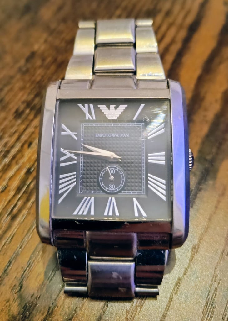 image for Emporio Armani Classic Black Dial AR1642 Steel Men's Watch