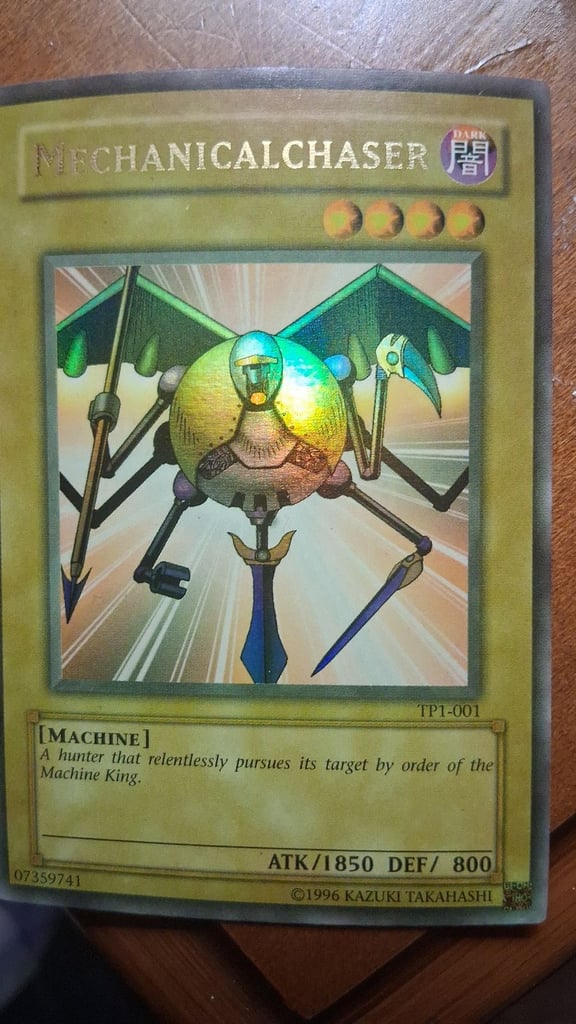 image for Yu,gi.oh playing card very rare mechanicalchaser tp1 001