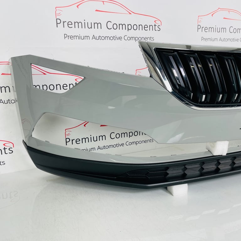 Skoda Karoq Front Bumper Genuine Grey With Washer Jets 2017 - 2021 [ap48]