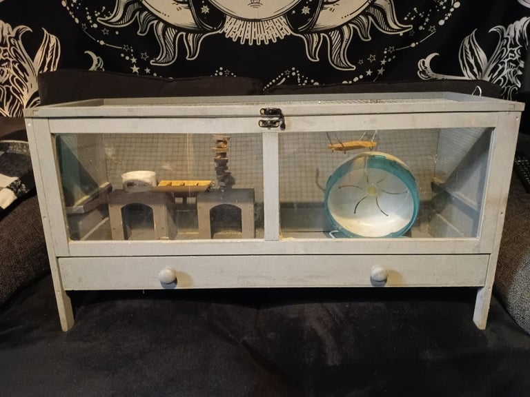 Pawhut grey rodent enclosure and accessories 