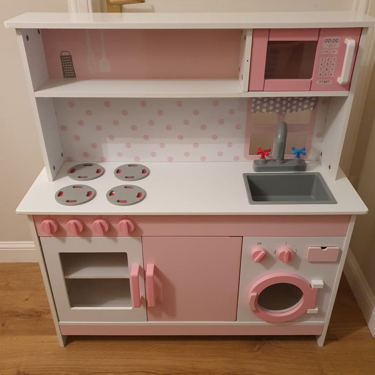 image for Pink Wooden Play Kitchen