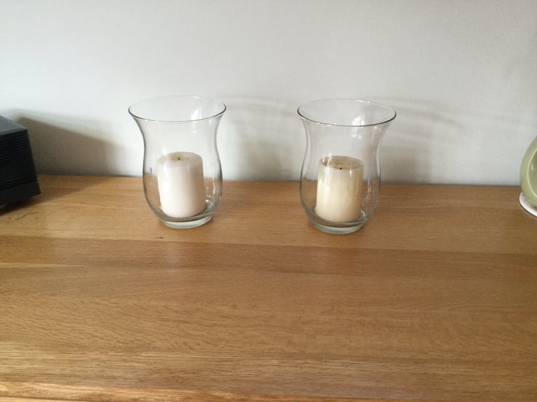 Hurricane glass vases