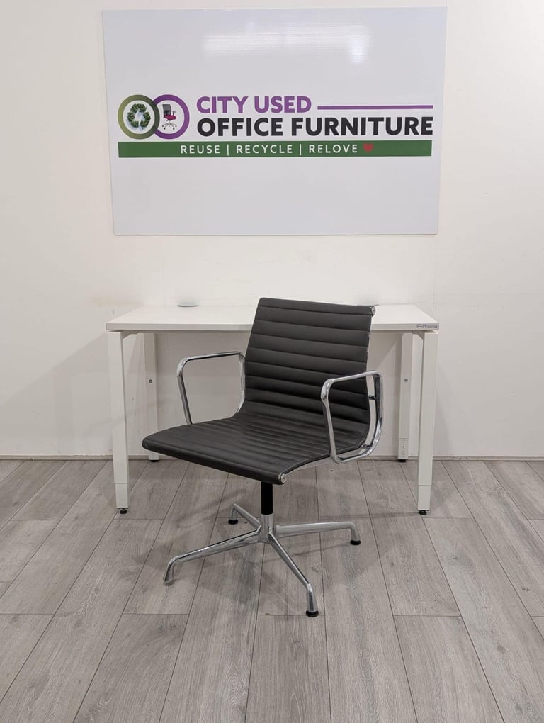 Haworth Height Adjustable Desk, White Top & Frame, W1200mm with Office Chair Delivery Nationwide