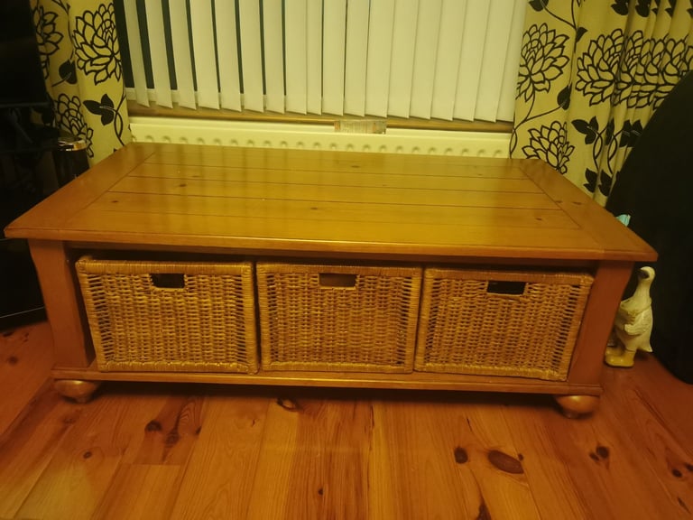 image for Pine storage unit with baskets. 