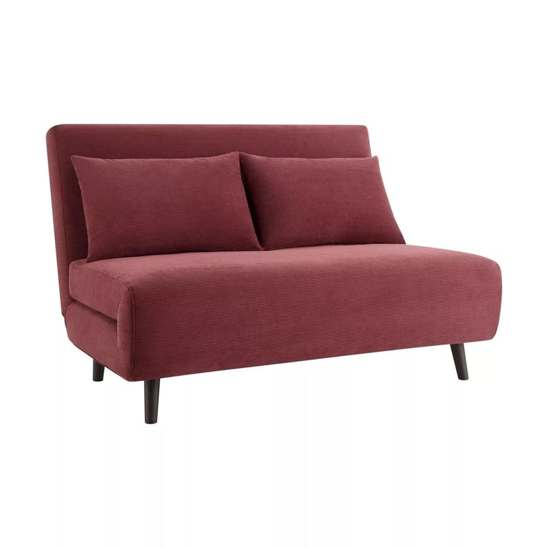 Lovely Corduroy Berry Colour Double Click Clack Sofa Bed 