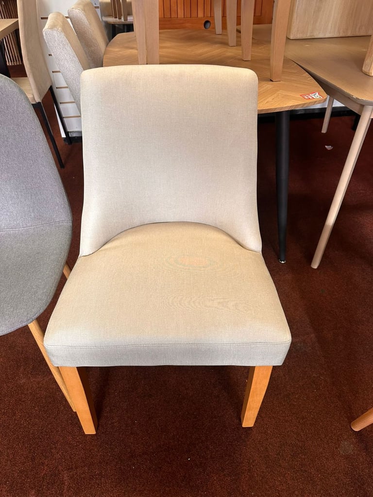 image for Habitat Alec  Fabric Dining Chair - Oatmeal
