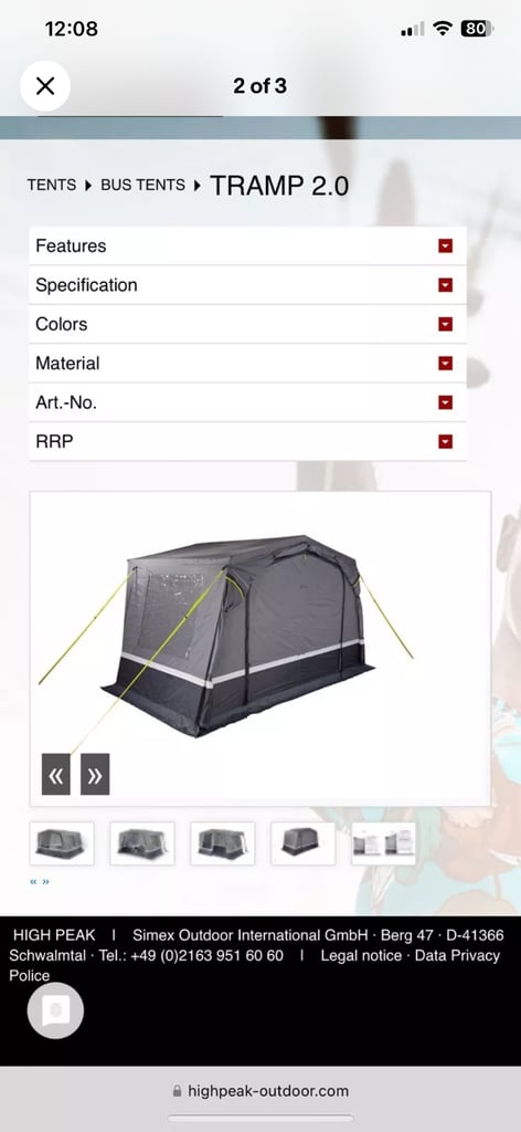 Drive away awning 