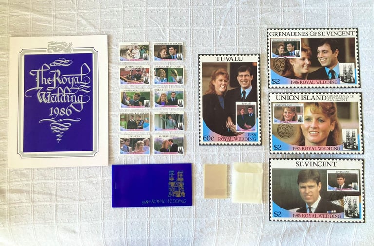 Prince Andrew and Sarah Ferguson Royal Wedding 1986 Daily Mirror souvenir stamp collection