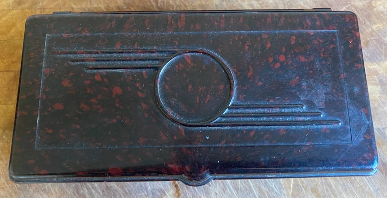 image for Art Deco Bakelite box, antique. Collectable. With crystal paperweight thrown in.