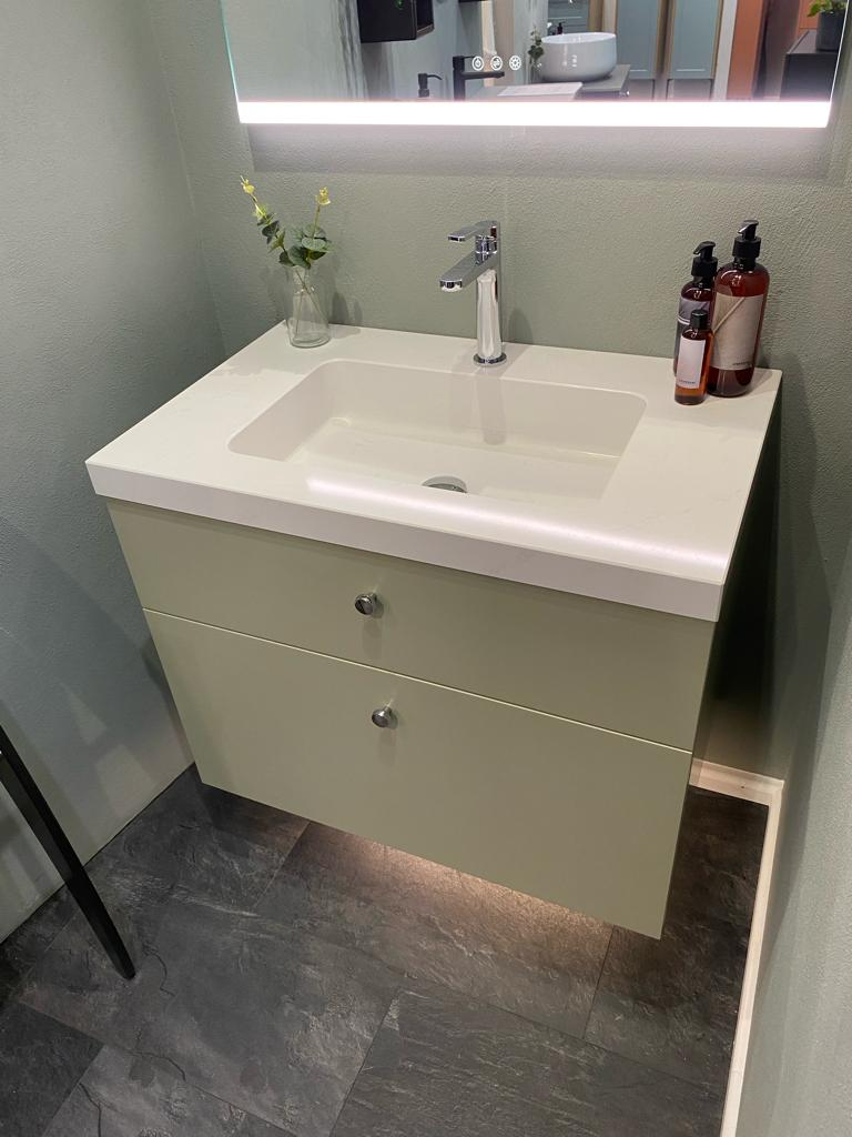 Dansani Calidris 80cm Vanity Set in Parisian Clay with Silestone Basin & LED Mirror RRP £7428