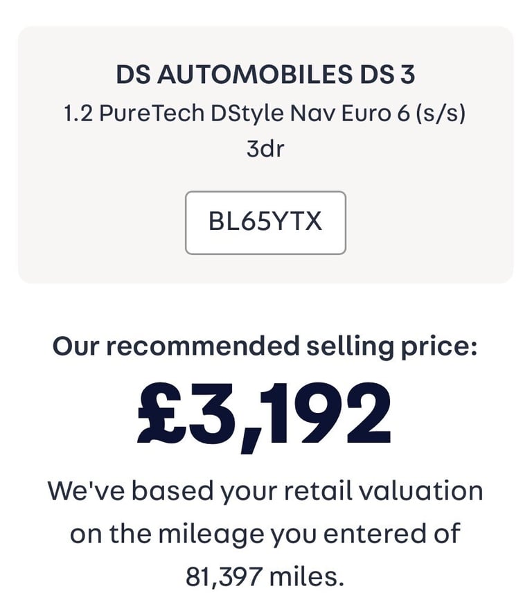 2015 DS DS 3 1.2 PureTech DStyle Nav Hatchback 3dr Petrol Manual Euro 6 (s/s)