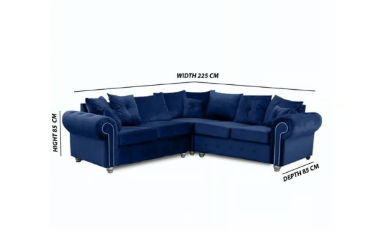 Brand New-Ashwin Corner Also Available in 3 and 2 seaters Sofa Set -Blue - SAME/NEXT DAY DELIVERY