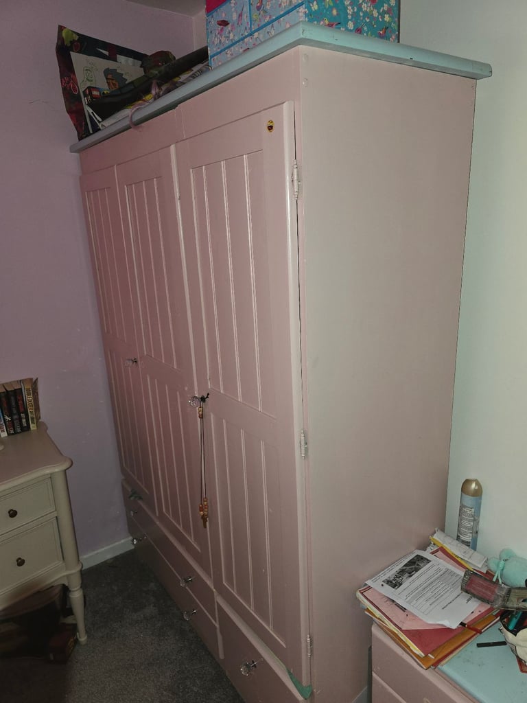 Solid painted wardrobe and drawers