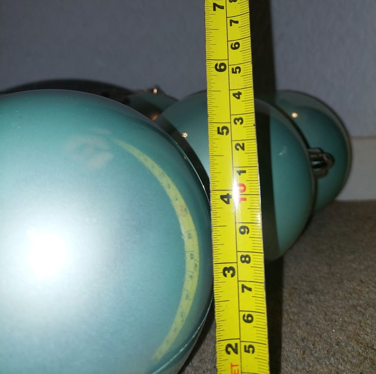 6 x Extra Large Christmas Tree BAUBLES in Sea Green Giant Decorations