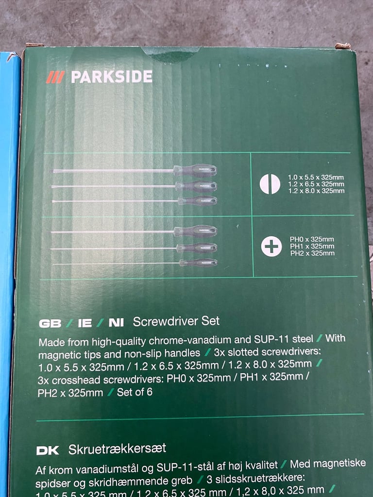 Parkside Screwdriver Set of 6 Made from high-quality chrome-vanadium and SUP-11 steel