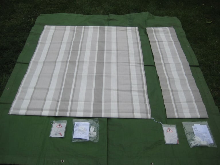 image for 2 BRAND NEW Matching Laura Ashley High Quality Striped Roman Lined Blinds: 2 for £25.00