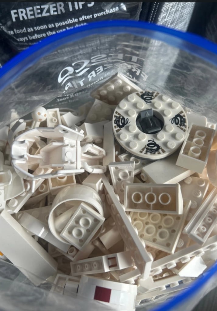 1kg bag of white Lego pieces (21)