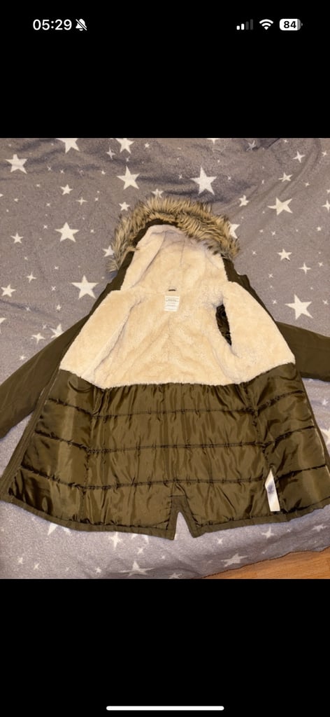 Thick and cosy teen coat khaki colour 