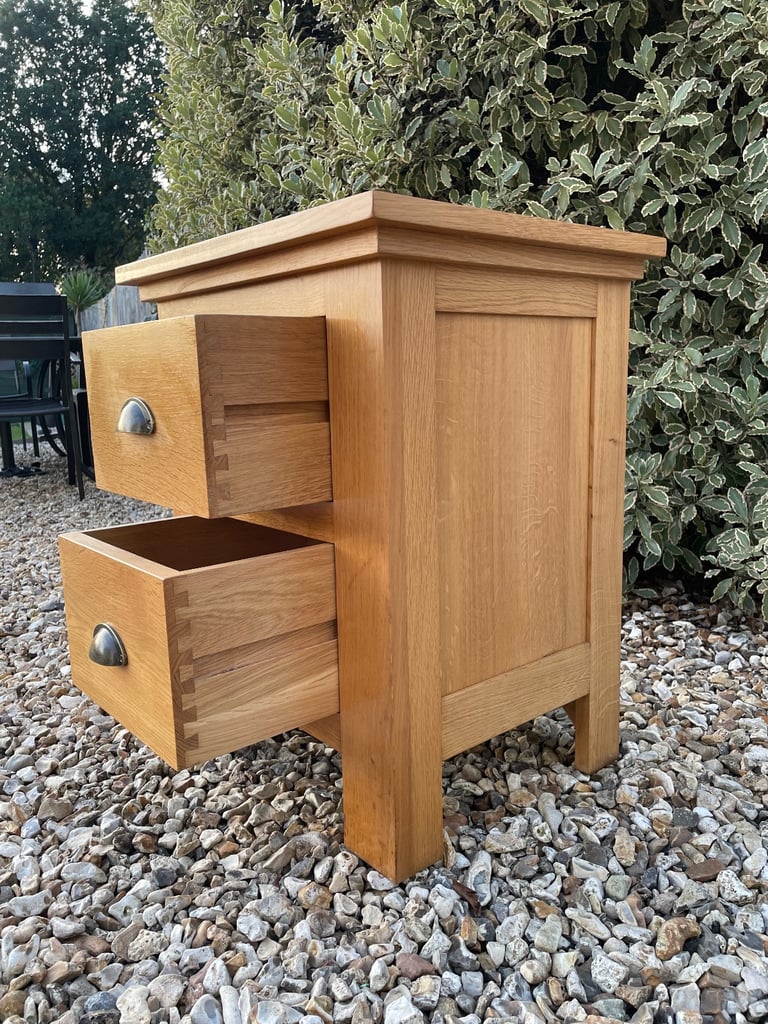 image for Solid oak bedside table x 1 