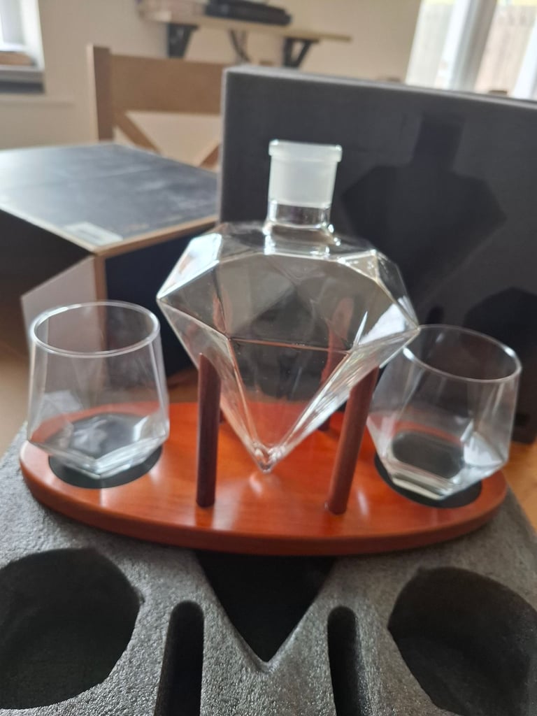 image for Glass decanter with glasses 