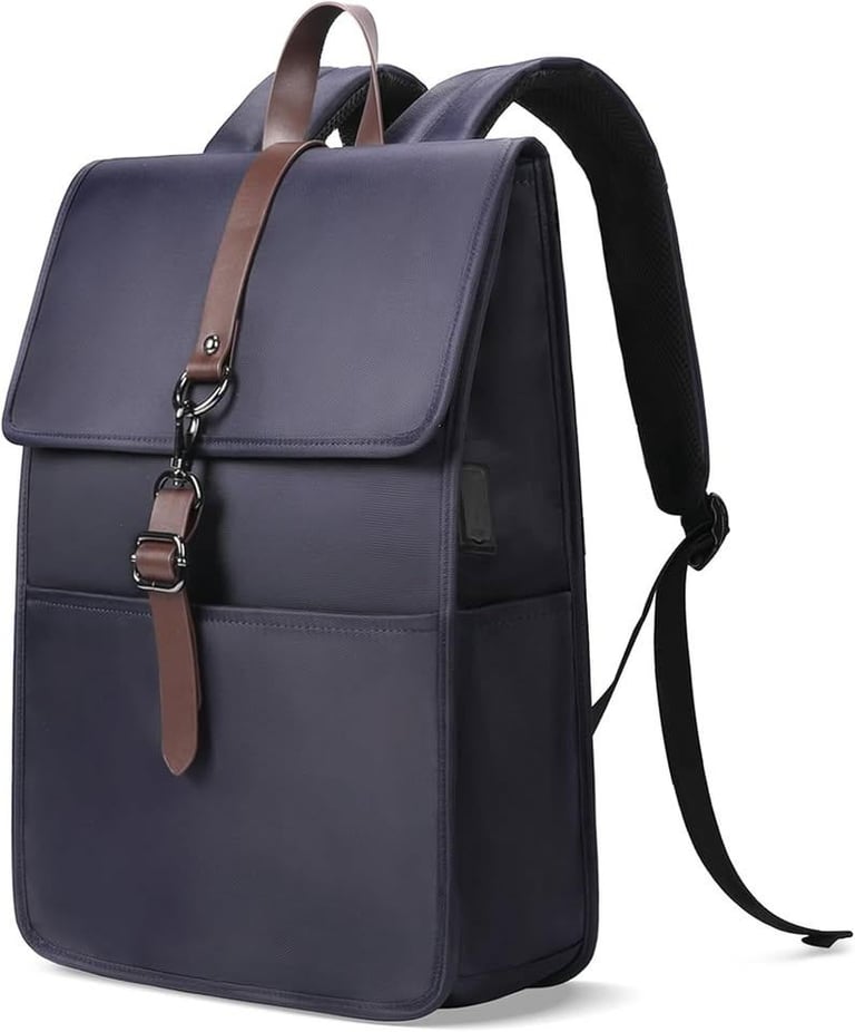image for Beautiful Compact Backpack, Water Resistant Travel Rucksack Business Work, Blue - Laptop 15.6 Inch