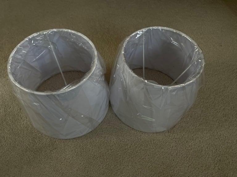 2 white table lamp shades 