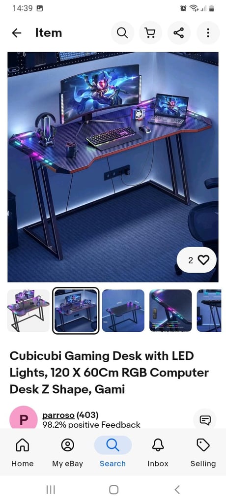 gaming table led lights new in box